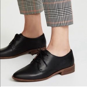 Madewell Frances Leather Lace Up Oxford Shoes in True Black 9